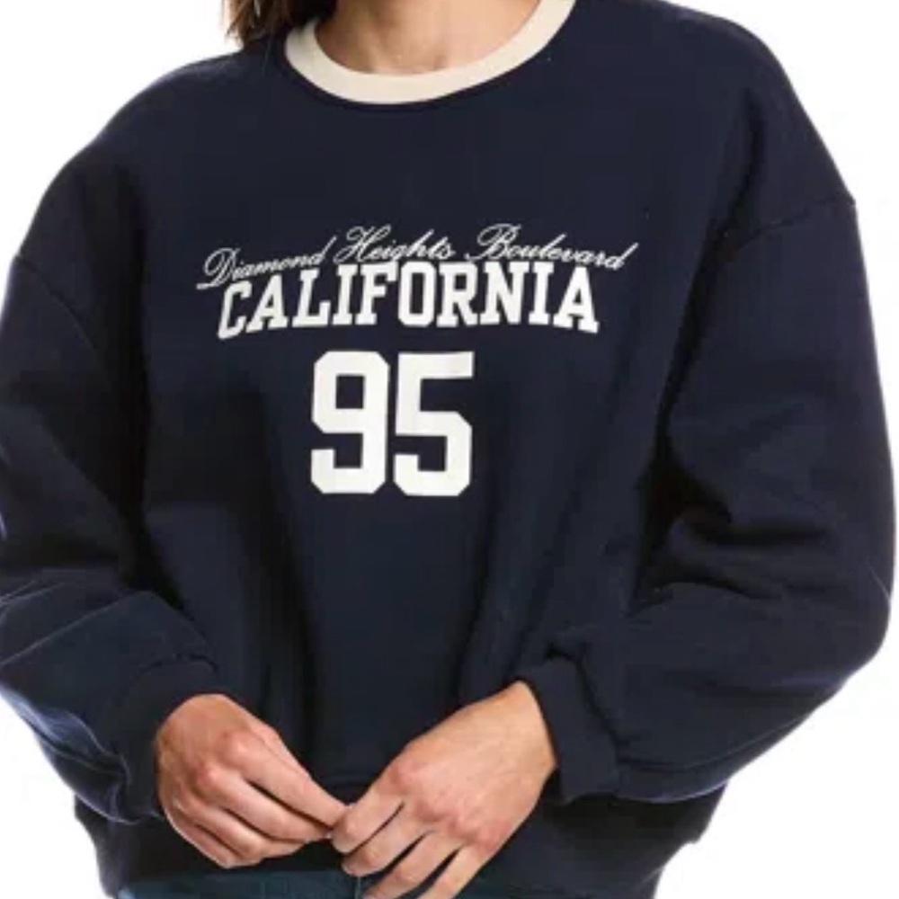 Zara California Navy and Cream Sweatshirt